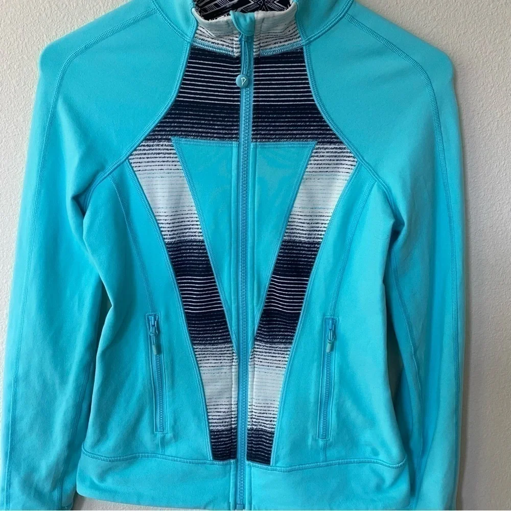 Ivivva | Perfect Your Practice Jacket Blue Lunar Eclipse Stripe Size 12